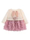 Tulleen Floral-appliqué Dress Set In Pink