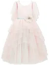Tulleen Floral-appliqué Tulle Dress In Pink