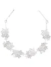 Tulleen Crystal White Floral Garland Hair Vine In Silver