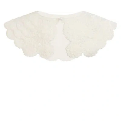 Tulleen Kids'  Floral Lace Stole In White