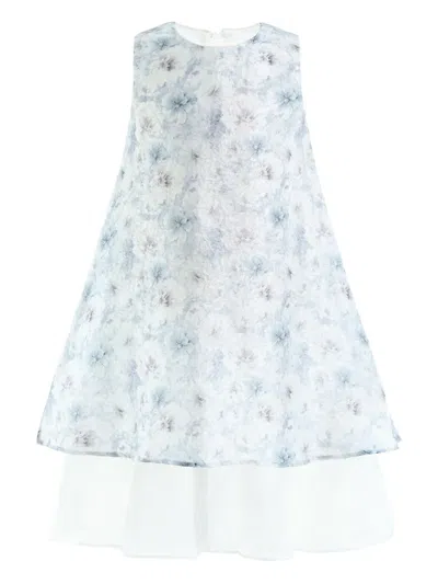 Tulleen Kids' Floral Layered Dress In White