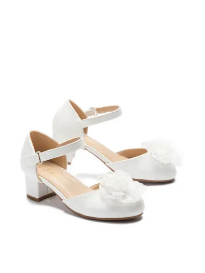 Tulleen Flower-detail Pumps In White
