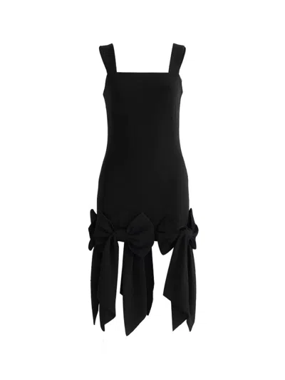 Tulleen Kids' Bow-detail Dress In Black