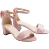 Tulleen Glittered Block-heel Sandals In Pink