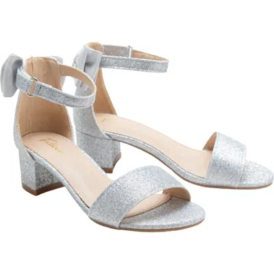 Tulleen Kids'  Glitter Banded Block Heels In Silver