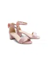 Tulleen Kids' Glittered Block-heel Sandals In Pink