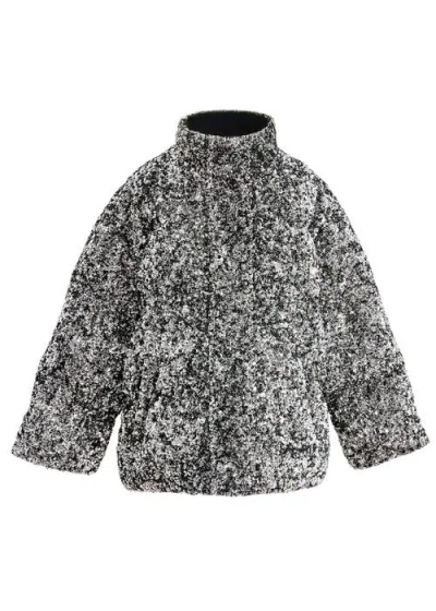 Tulleen Kids' Sequin-embellishment Puffer Jacket In Black