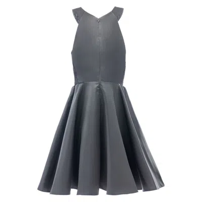 Tulleen Kids'  Gray Cardona Pearl Halter Dress