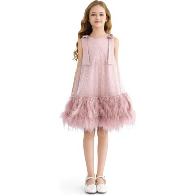 Tulleen Kids'  Hearts Sleeveless Shorts Set In Pink