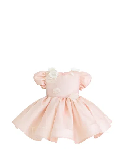 Tulleen Kids' Isolde Puff-sleeve Dress In Neutral