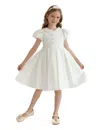 Tulleen Ivory Barrymore Teacup Button Dress