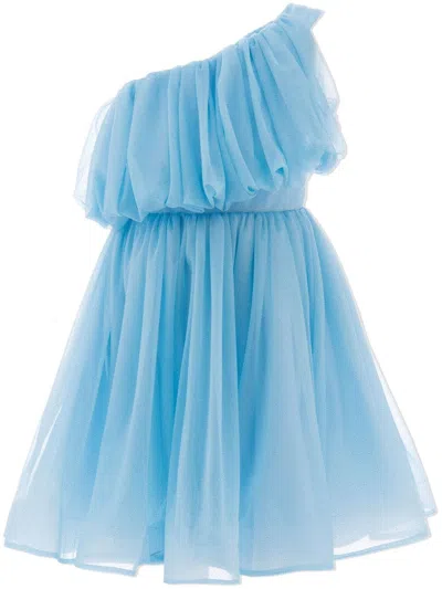 Tulleen Kids' Izorah Off-shoulder Dress In Blue
