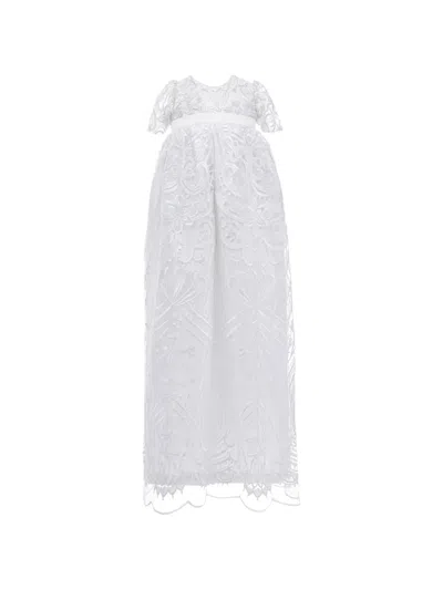 Tulleen Babies' Lace-embroidered Dress Set (set Of Two) In White