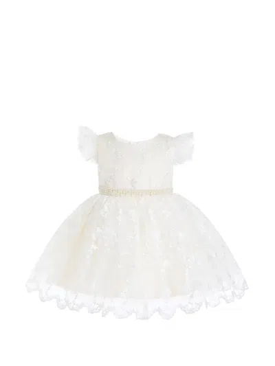 Tulleen Babies' Lace-embroidered Dress In White