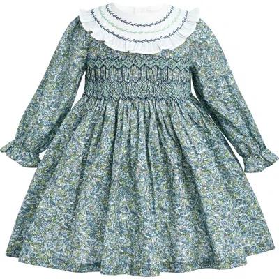 Tulleen Babies'  Laurel Smocked Dress In Green