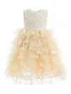 Tulleen Leah Layered Tulle Dress In Yellow