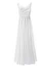 Tulleen Lenelle Rose-appliqué Gown In White
