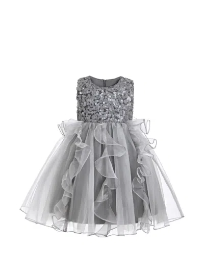 Tulleen Kids' Leonora Sequin-embellished Dress In Gray