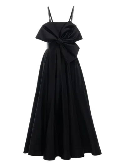 Tulleen Kids' Liana Bow-detail Taffeta Dress In Black