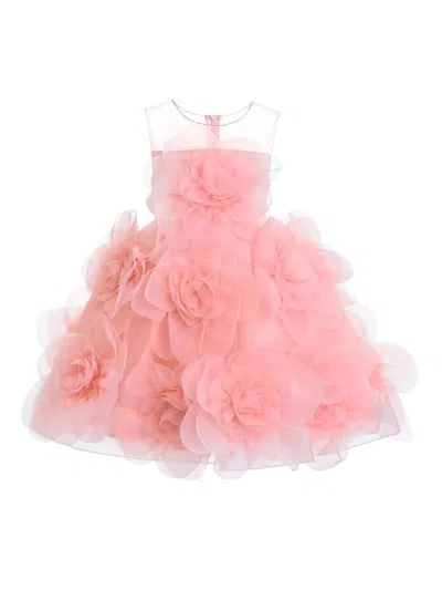 Tulleen Little Girl's Floral Blooming Flowers Dress In Pink