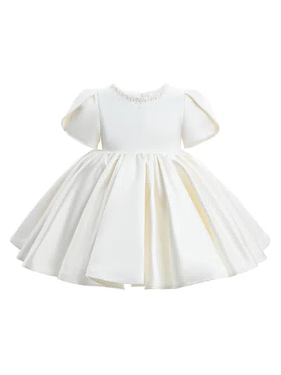 Tulleen Babies' Little Girl's Pearl-accented Dress In White
