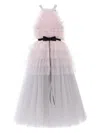 Tulleen Lowana Halterneck Gown In Grey
