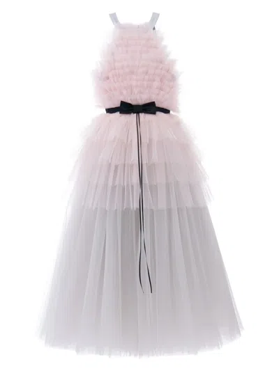 Tulleen Kids' Lowana Halterneck Gown In Grey