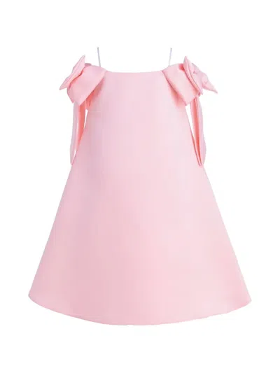 Tulleen Kids' Luneta Bow Off-shoulder A-line Dress In Pink