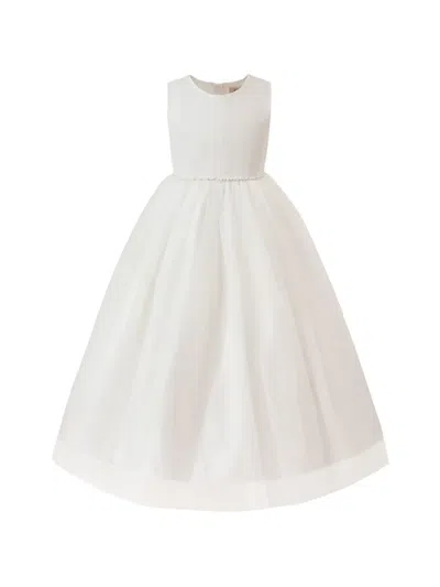 Tulleen Kids' 리산드라 민소매 포멀 드레스 In White