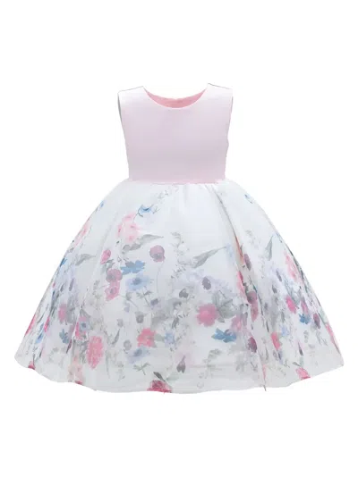 Tulleen Kids' Mabel Floral-print Dress In White