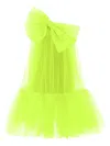 Tulleen Maggi Oversize-bow Tulle Dress In Green