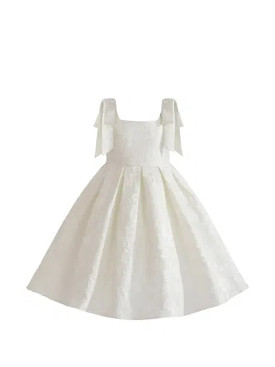 Tulleen Kids' Marigold Pleated Dress In White