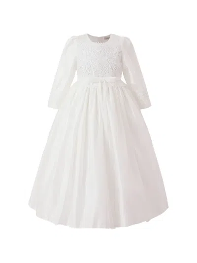 Tulleen Kids' Marindel Lace Tulle Dress In White