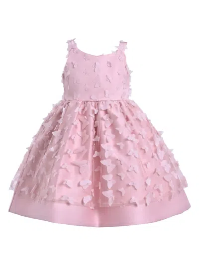 Tulleen Kids' Mariposa Butterfly-appliqué Tulle Dress In Pink