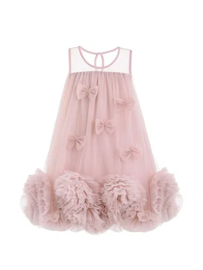 Tulleen Mirielle Bow-embellished Ruffled Dress In Pattern