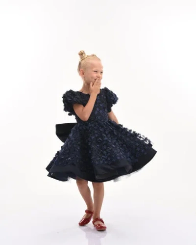 Tulleen Kids'  Moneta Dress In Navy