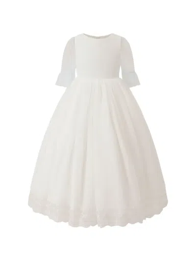 Tulleen Kids' Montessa Lace Trim Montessa Dress In White