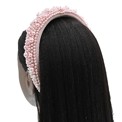 Tulleen Multicolored Royal Pearl Tiara Headband