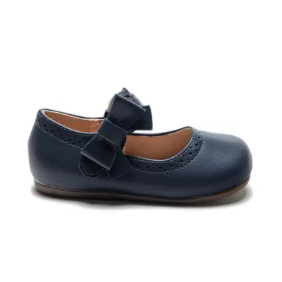 Tulleen Navy Ribbon Banded Flats In Blue