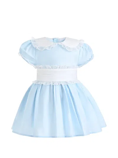 Tulleen Babies' Odette Lace-trim Dress In Blue