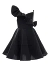 Tulleen Off-shoulder Ruffled Dress In Black