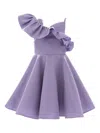 Tulleen Kids' Off-shoulder Ruffled Dress In Purple