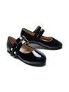 Tulleen Black Dorothea Banded Patent Flats In Black