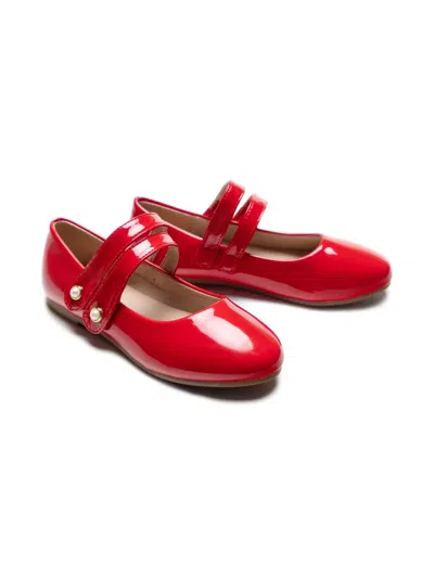 Tulleen Kids' Patent-finish Ballerina Shoes In Red