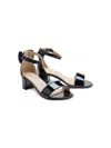 Tulleen Kids' Patent-finish Block-heels Sandals In Black