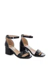 Tulleen Patent Leather Block-heel Sandals In Patent Black
