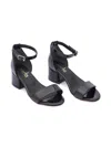 Tulleen Patent Open-toe Sandals In Black
