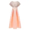 Tulleen Peach Arcola Glimmer Tulle Gown