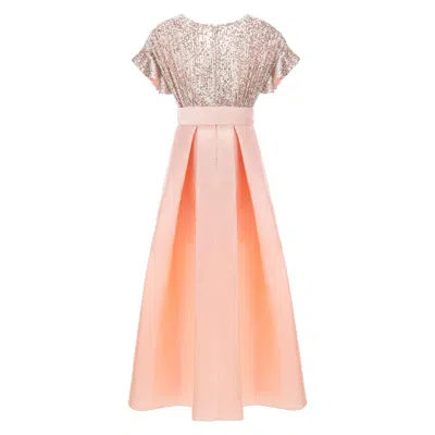 Tulleen Kids'  Peach Arcola Glimmer Tulle Gown