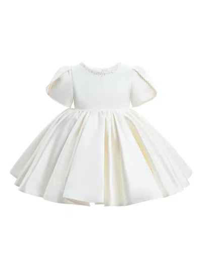 Tulleen Babies' Pearl-detail Party Dress In White